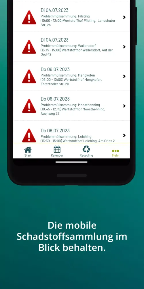 Captures d'écran de AWV Isar-Inn Abfall-App