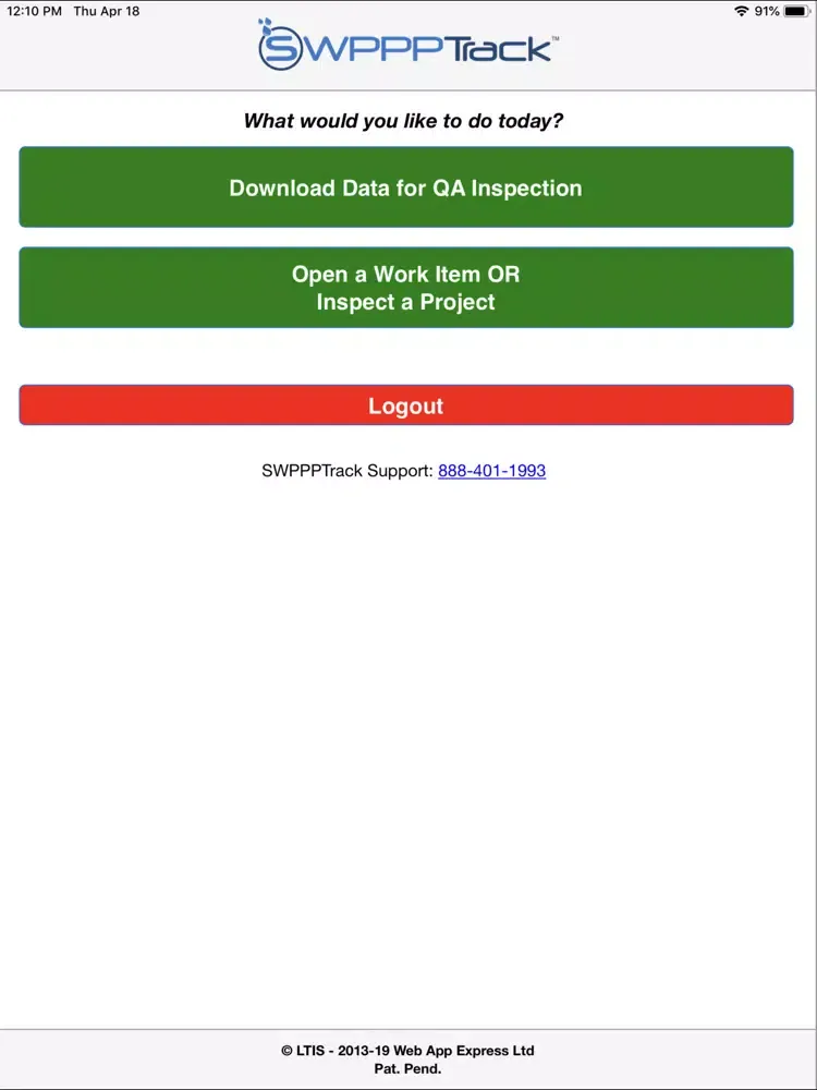 Zrzuty ekranu SWPPPTrack LTIS DE QA iPad 