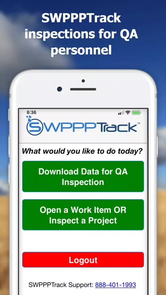 Zrzuty ekranu SWPPPTrack LTIS DE QA