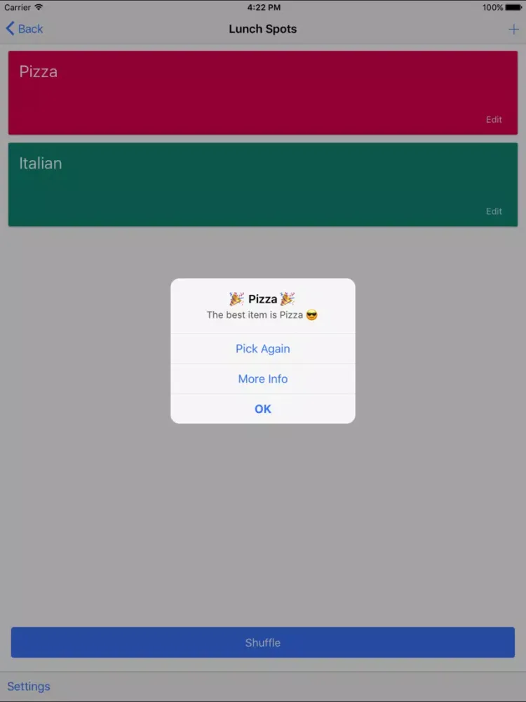 List Pickle iPad  Screenshots