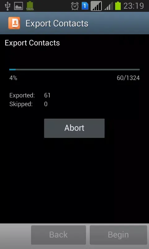 Screenshot di Export Contacts