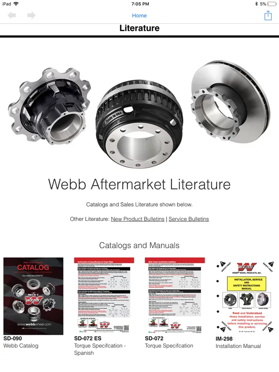 Capturas de pantalla de Webb Wheel Products iPad 