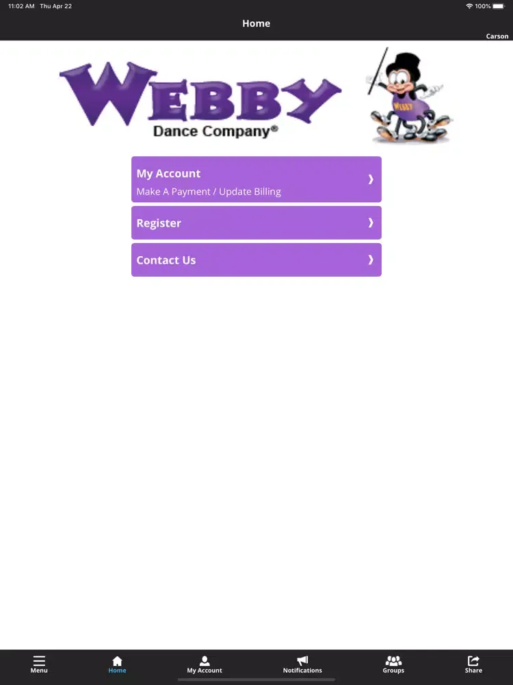 WEBBY Dance Company iPad  Ekran Görüntüleri