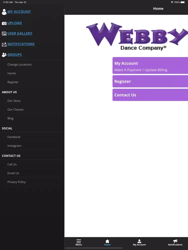 WEBBY Dance Company iPad  Ekran Görüntüleri
