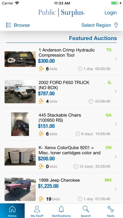 Public Surplus Buyers App سکرین شاٹس