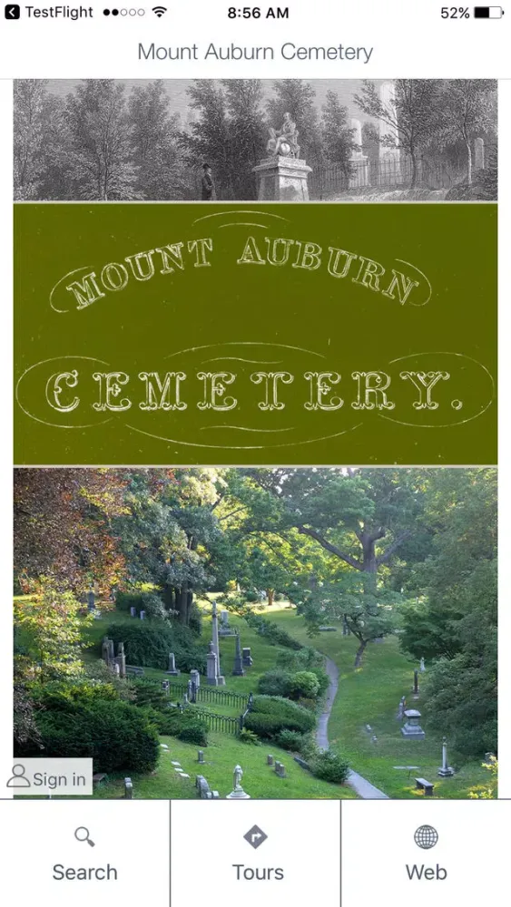 Capturas de tela do Mount Auburn Cemetery