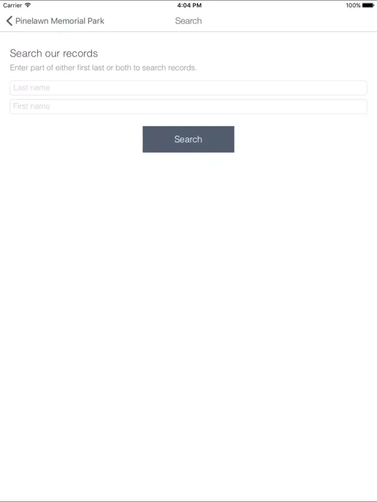 Pinelawn Memorial Park iPad  سکرین شاٹس