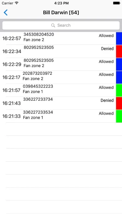 Event Access Control Screenshots