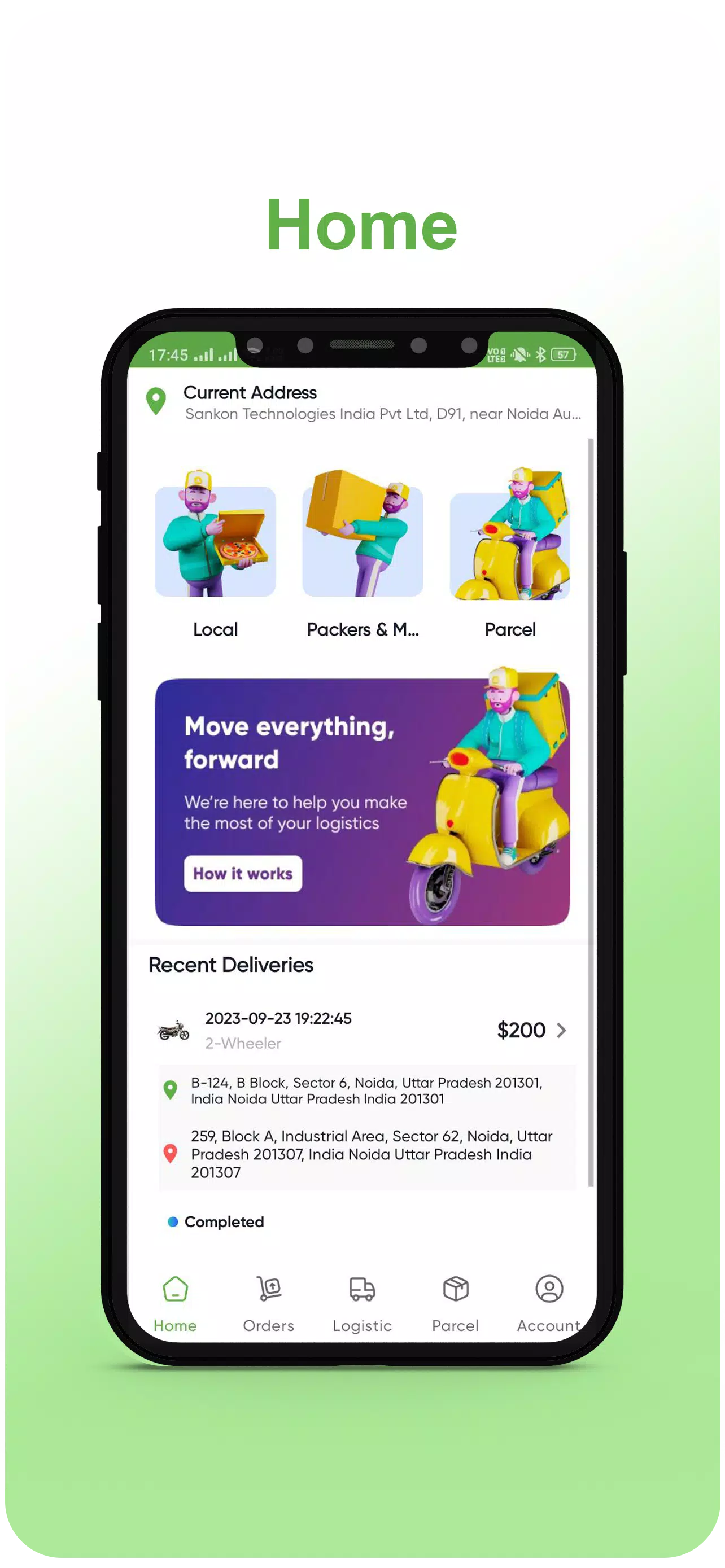 Green Moves-Parcel & Logistics Screenshots