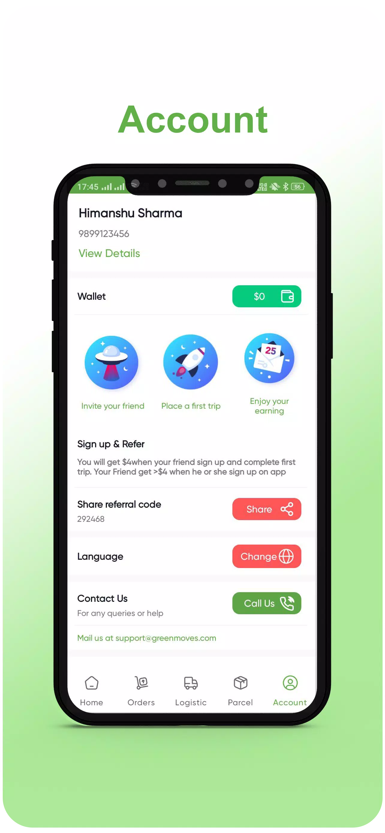 Green Moves-Parcel & Logistics Screenshots