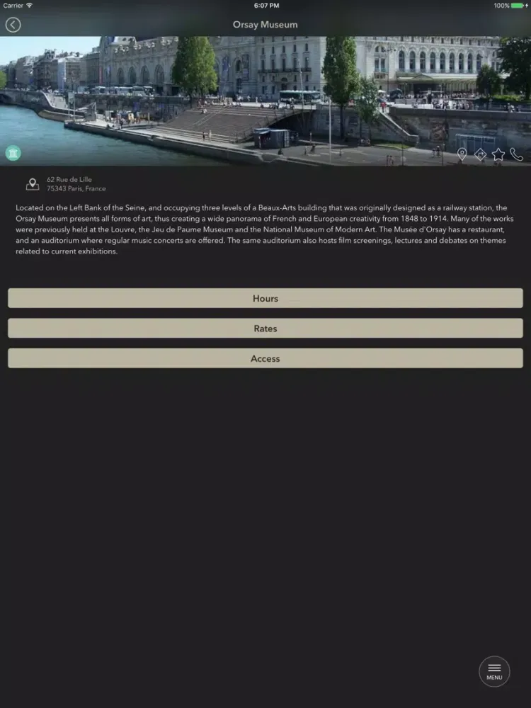 Zrzuty ekranu Hotel du Danube Paris iPad 