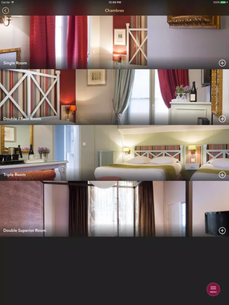 Capturas de tela do Hotel Louvre Bons Enfants Paris iPad 