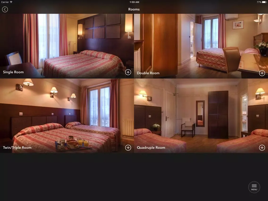 Ảnh chụp màn hình của Hotel Royal Cardinal Paris iPad 