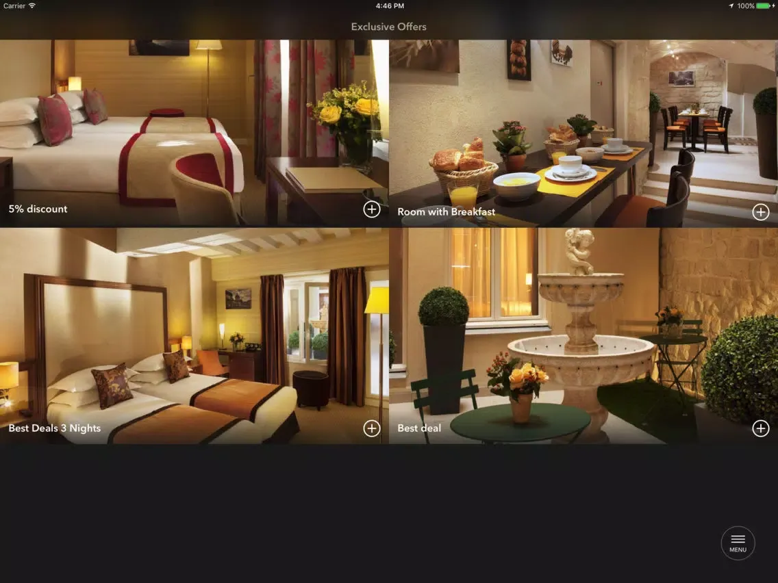 Capturas de tela do Hotel Saint-Honoré Paris iPad 