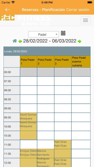 Скриншоты Reservas Rec Pádel