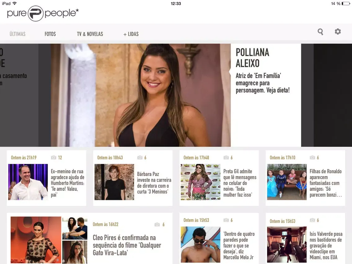 ภาพหน้าจอของ Purepeople Brasil: últimas notícias dos famosos iPad 