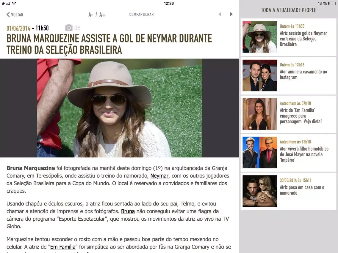 ภาพหน้าจอของ Purepeople Brasil: últimas notícias dos famosos iPad 