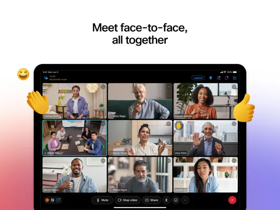 Webex Meetings iPad  Screenshots