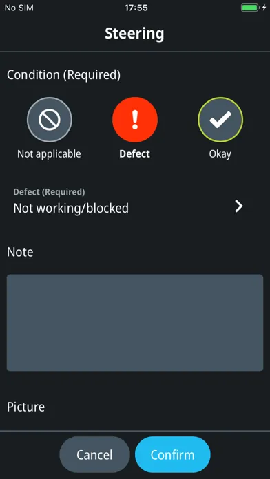 Ảnh chụp màn hình của WEBFLEET Vehicle Check