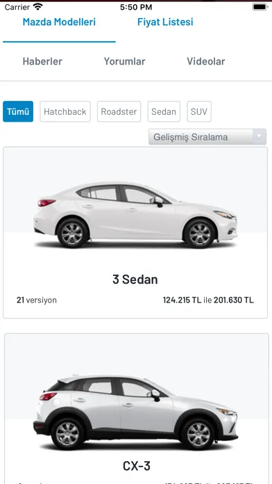 Captures d'écran de Sifiraracal.com- Sıfır Araç Al