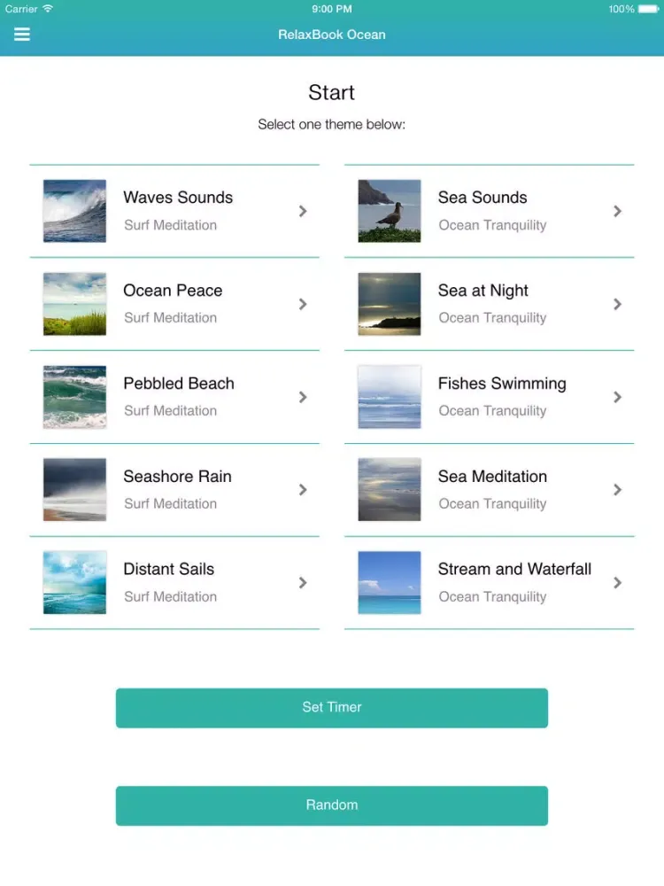 RelaxBook Ocean - Sleep sounds for you to relax with waves, ocean, birds and more iPad  Ekran Görüntüleri