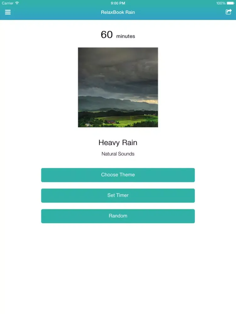 RelaxBook Rain - Sleep sounds for you to relax with natural sounds, storm, thunders, wind, rain, and more iPad  Ekran Görüntüleri