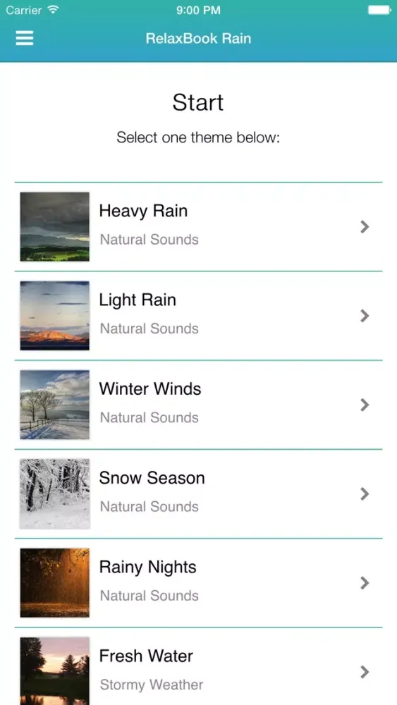 RelaxBook Rain - Sleep sounds for you to relax with natural sounds, storm, thunders, wind, rain, and more Ekran Görüntüleri