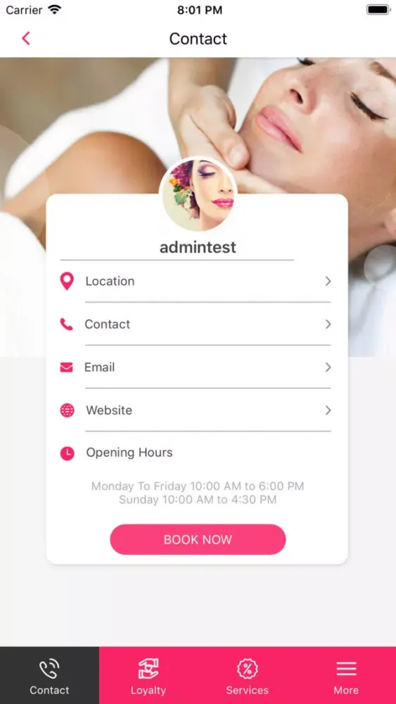 Ảnh chụp màn hình của Glamour Beauticians