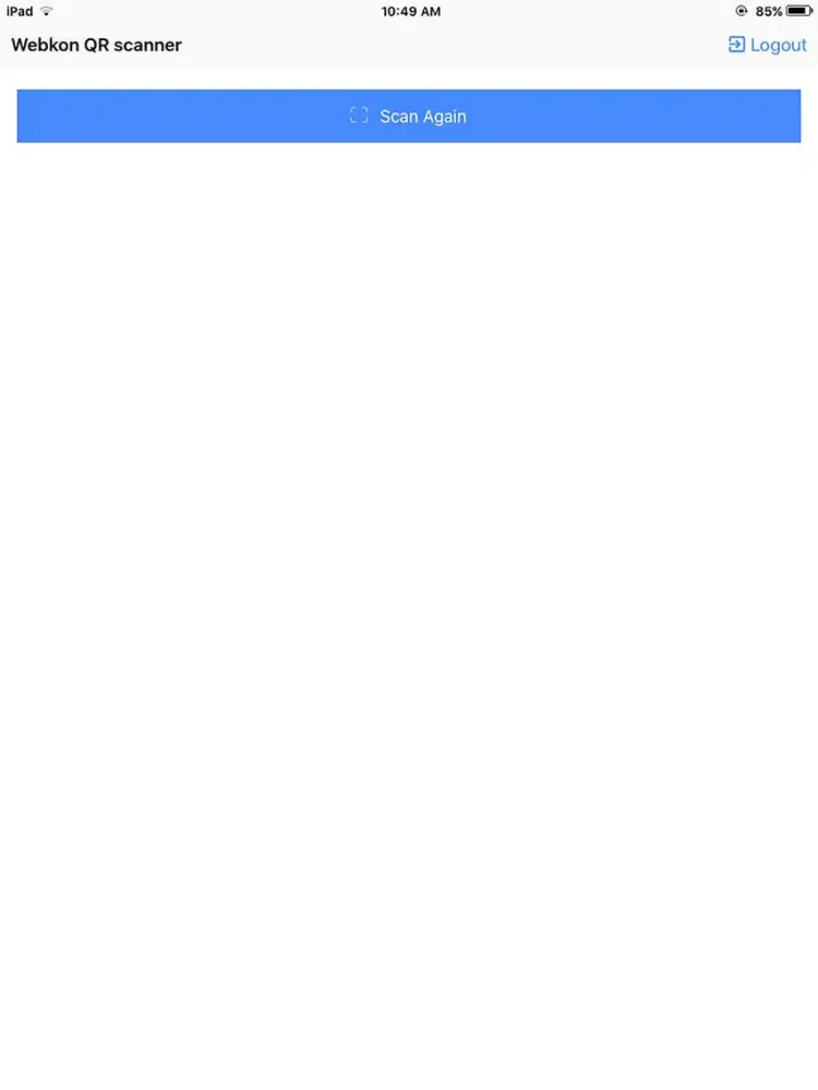 Webkon QR Scanner iPad  スクリーンショット