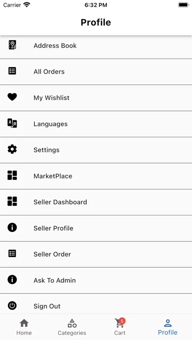Скриншоты Odoo Multi Vendor Mobile App
