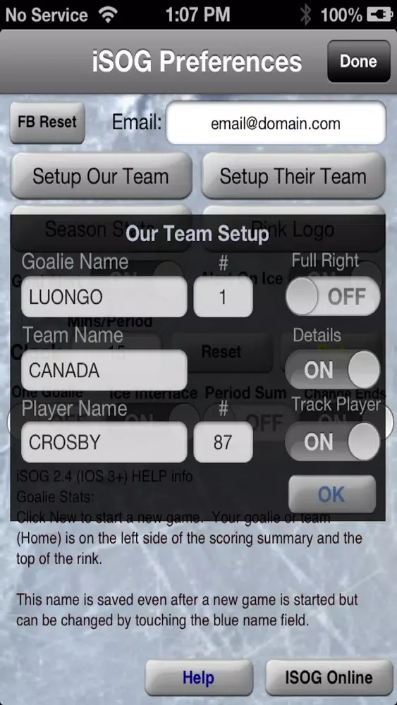 Скриншоты iSOG PRO Ice Hockey Stats