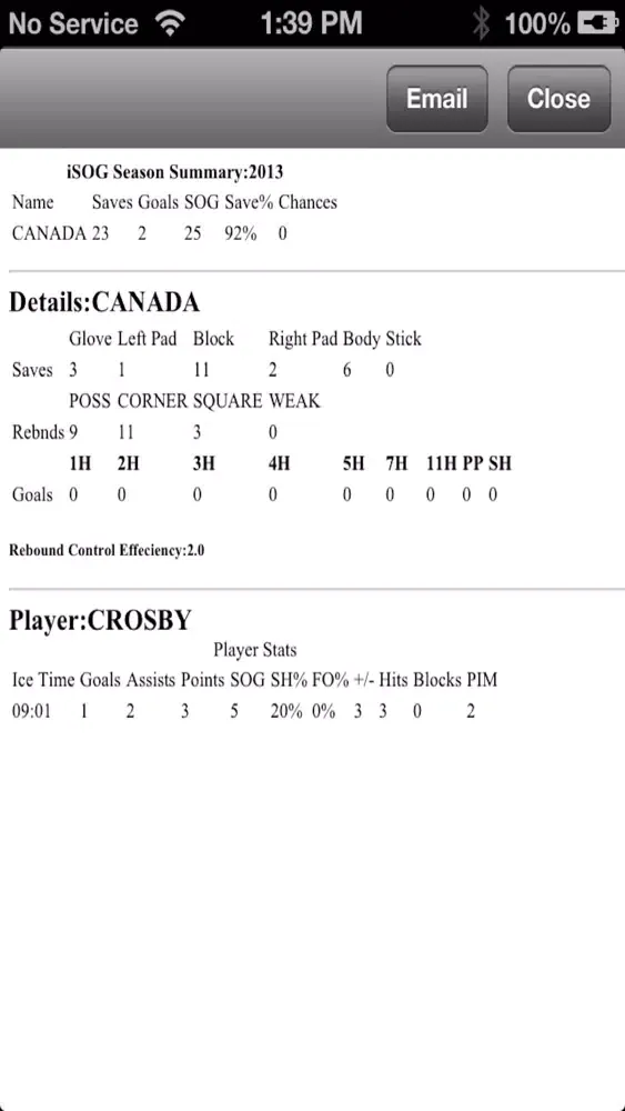 Скриншоты iSOG PRO Ice Hockey Stats