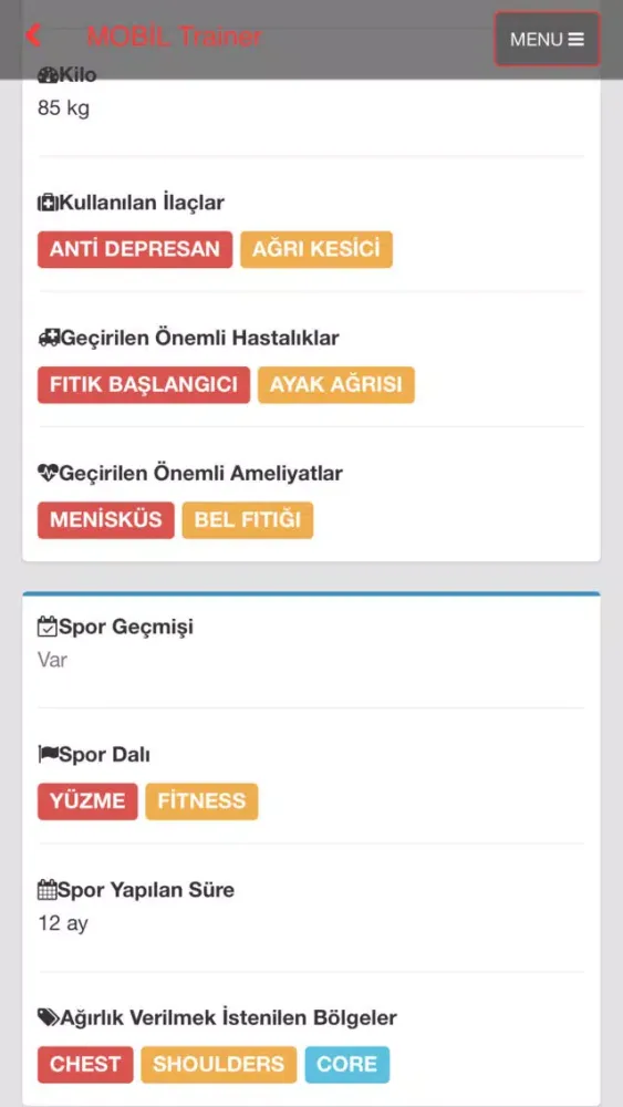 Mobil Trainer 스크린샷