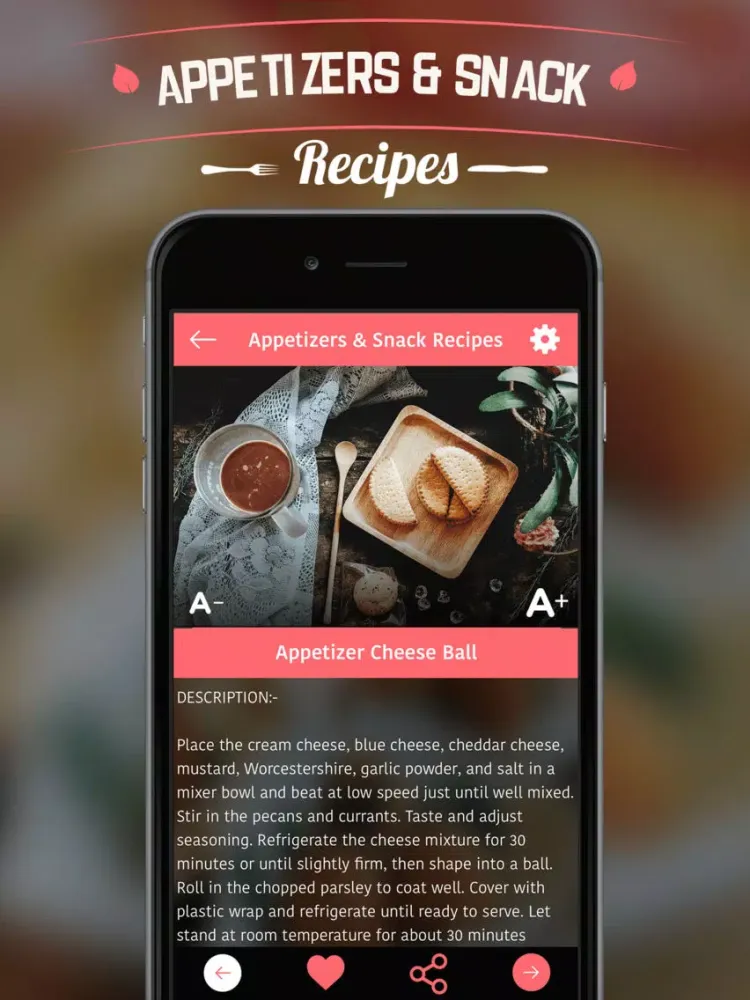 Appetizers & Snack Recipes iPad  Screenshots