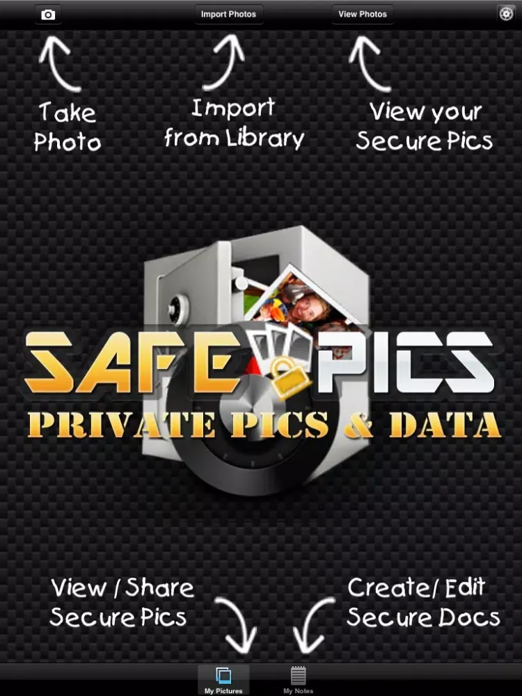 Safe Pics - Private Pics & Data iPad  Screenshots