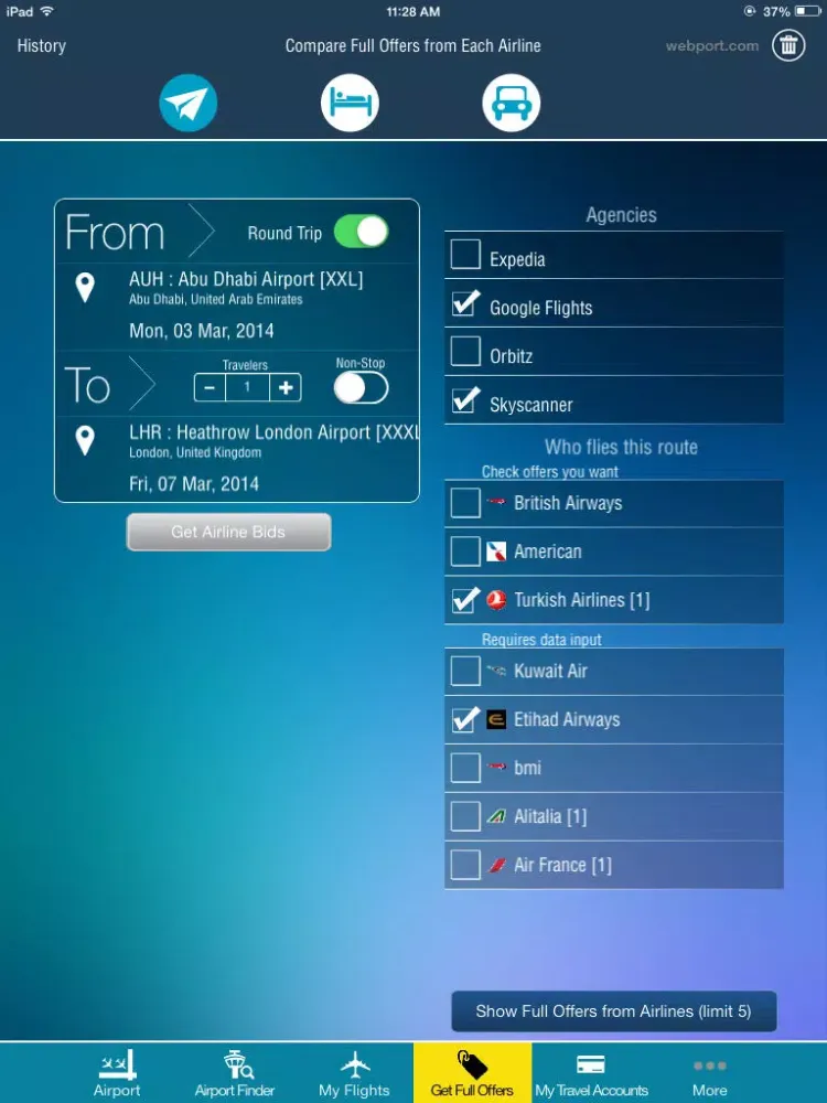 Abu Dhabi Airport Pro (AUH) Flight Tracker radar iPad  스크린샷