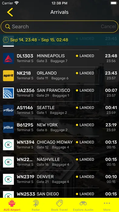 Zrzuty ekranu Austin Airport (AUS) + Radar