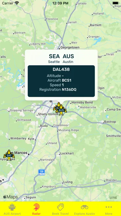 Zrzuty ekranu Austin Airport (AUS) + Radar