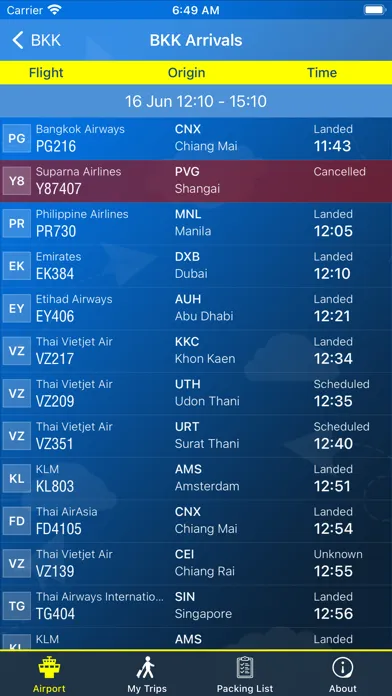 Suvarnabhumi Airport BKK Info Screenshots