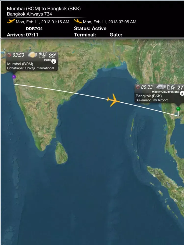 Bangkok Airport Pro (BKK) Flight Tracker air radar Thai Bangkok Asia iPad  スクリーンショット