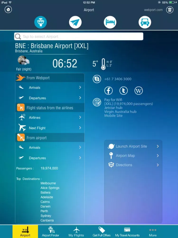 Brisbane Airport Pro (BNE) Flight Tracker - all Australian airports iPad  スクリーンショット