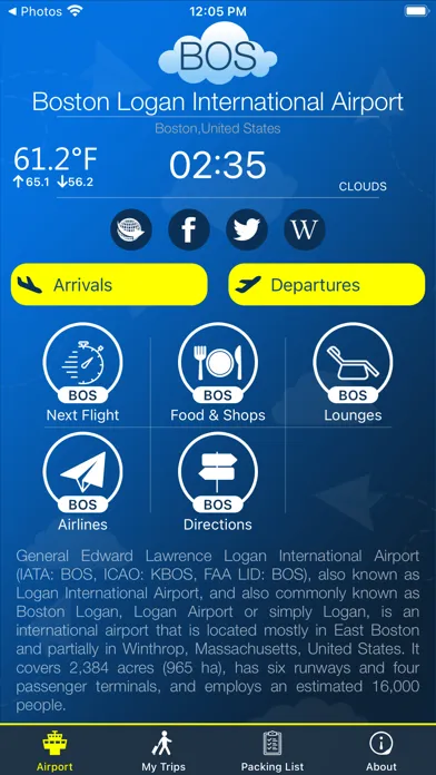 Capturas de pantalla de Boston Airport Info + Radar