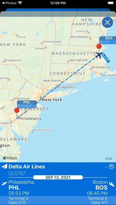 Capturas de pantalla de Boston Airport Info + Radar