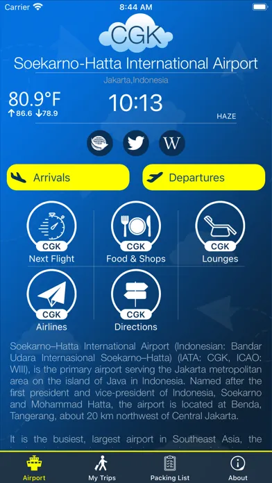 Tangkapan layar Jakarta Airport (CGK) + Radar