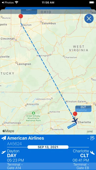 Charlotte Airport Info + Radar应用截图