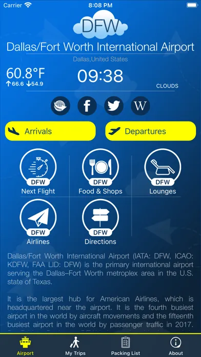 Dallas Fort Worth DFW + Radar স্ক্রিনশট