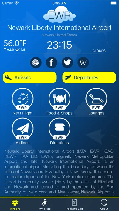 Newark Airport (EWR) + Radar スクリーンショット