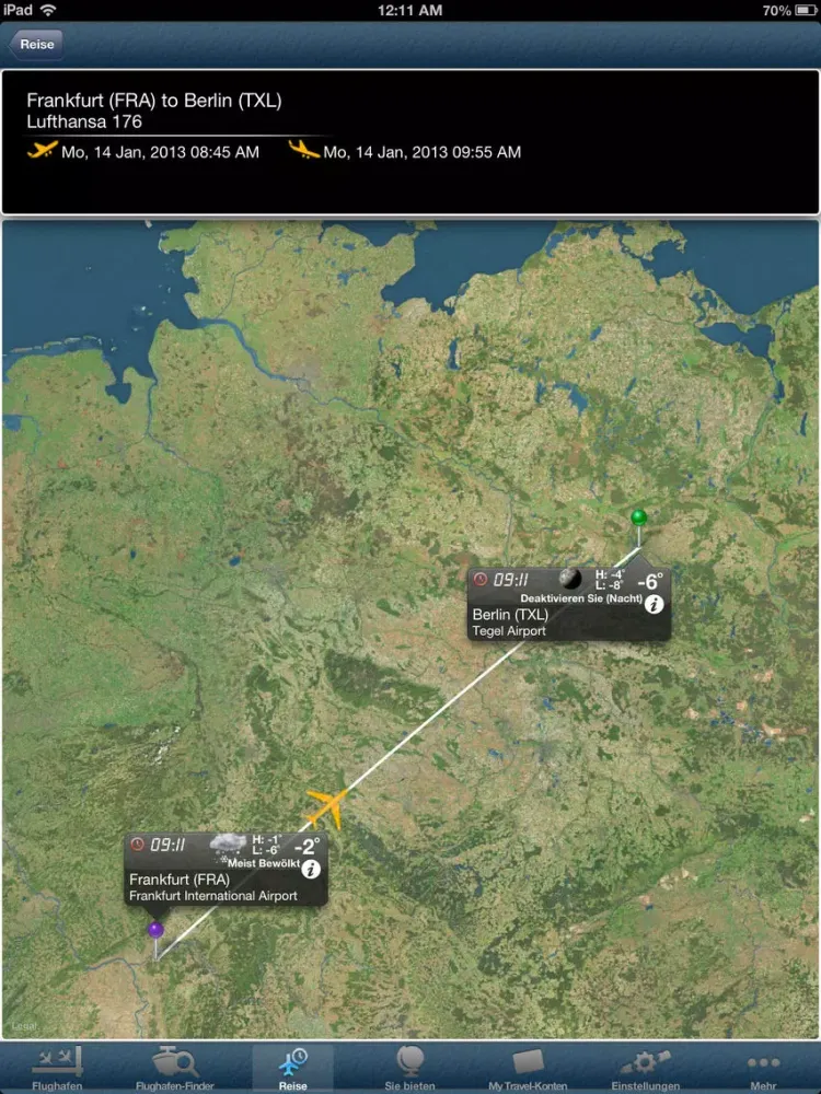 Frankfurt Airport Pro (FRA) Flight Tracker iPad 应用截图