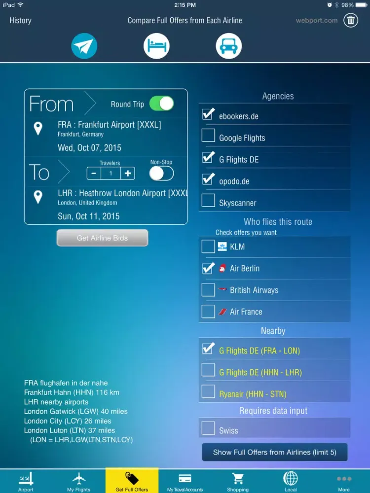 Frankfurt Airport Pro (FRA) Flight Tracker iPad 应用截图