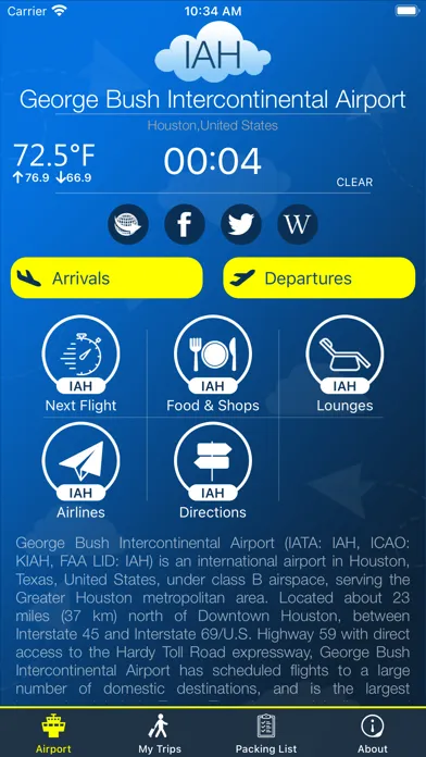 Houston Airport (IAH) + Radar Screenshots